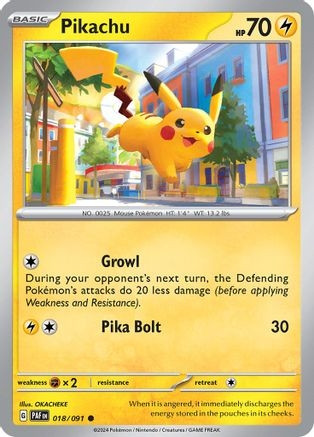 Pikachu - 018/091 (PTCG-PAF) (Reverse Holofoil) (#018/091)
