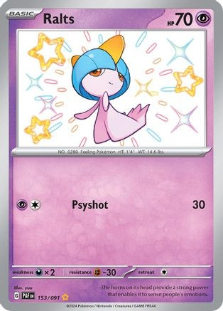 Ralts - 153/091 (PTCG-PAF) (Holofoil) (#153/091)