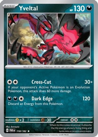 Yveltal - 118/182 (PTCG-PAR) (Reverse Holofoil) (#118/182)