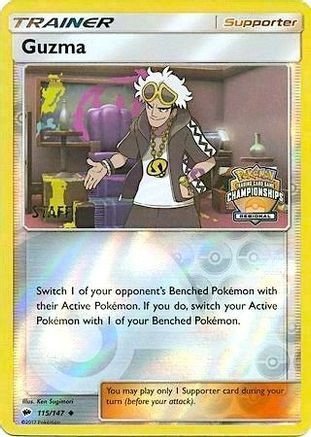 Guzma - 115/147 (Regional Championships) [Staff] (PTCG-PR8) (Reverse Holofoil) (#115/147)
