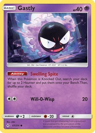 Gastly (67) (PTCG-SM10) (Reverse Holofoil) (#67/214)