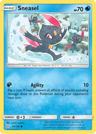Sneasel (PTCG-SM12) (Reverse Holofoil) (#43/236)