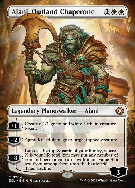 Ajani, Outland Chaperone (ECL) (Borderless) (#284)