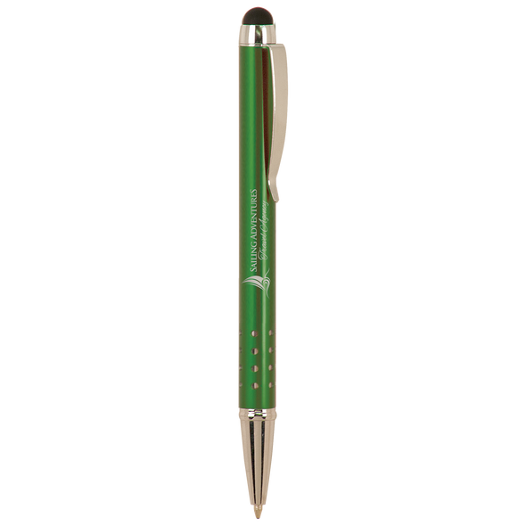 Gloss Green Pen with Stylus
