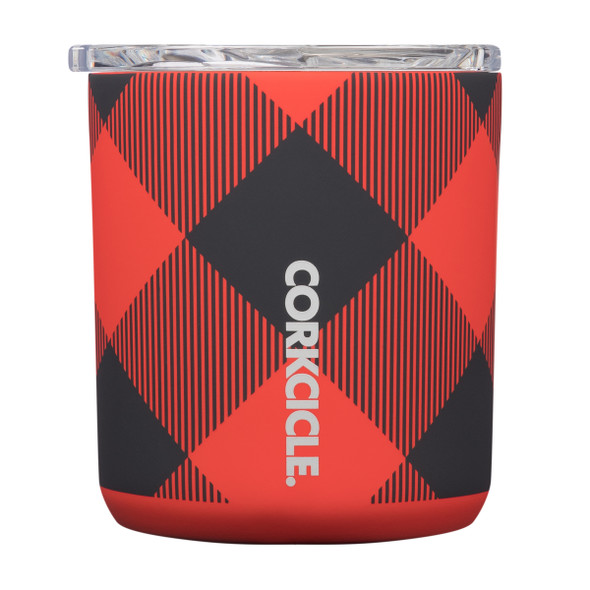 Corkcicle Buzz Cup 12oz Buffalo Plaid Red