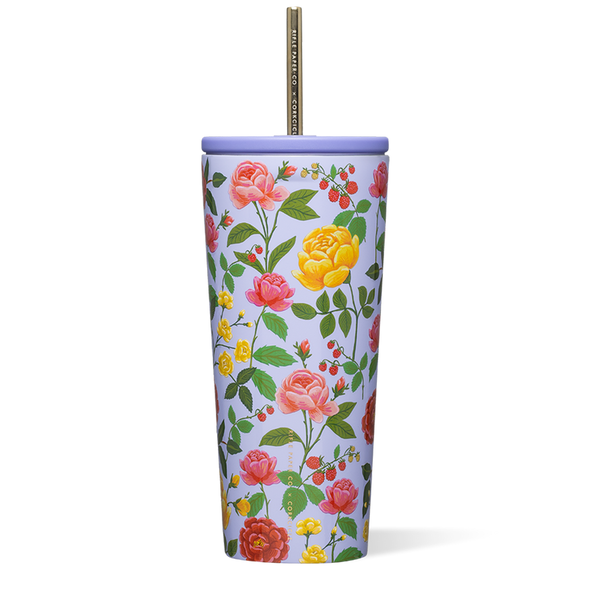 Corkcicle Cold Cup 24oz Rifle Paper Roses Purple