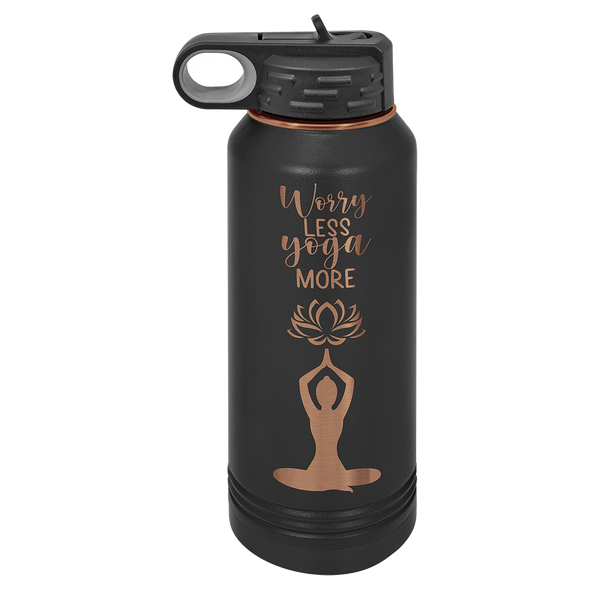 Polar Water Bottle 32oz Black-Rose Gold