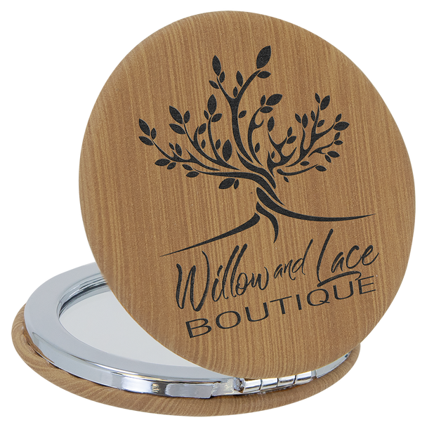 Leatherette Mirror Bamboo