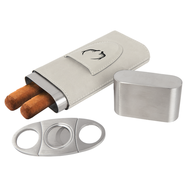 White Cigar Case with Cutter