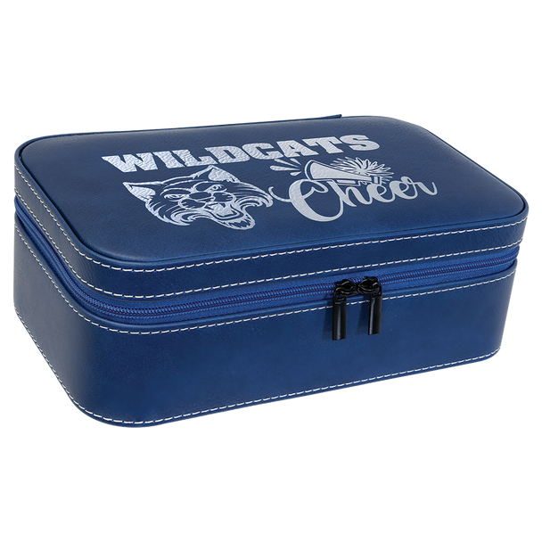 Jewelry Travel Box Large Blue/ Silver