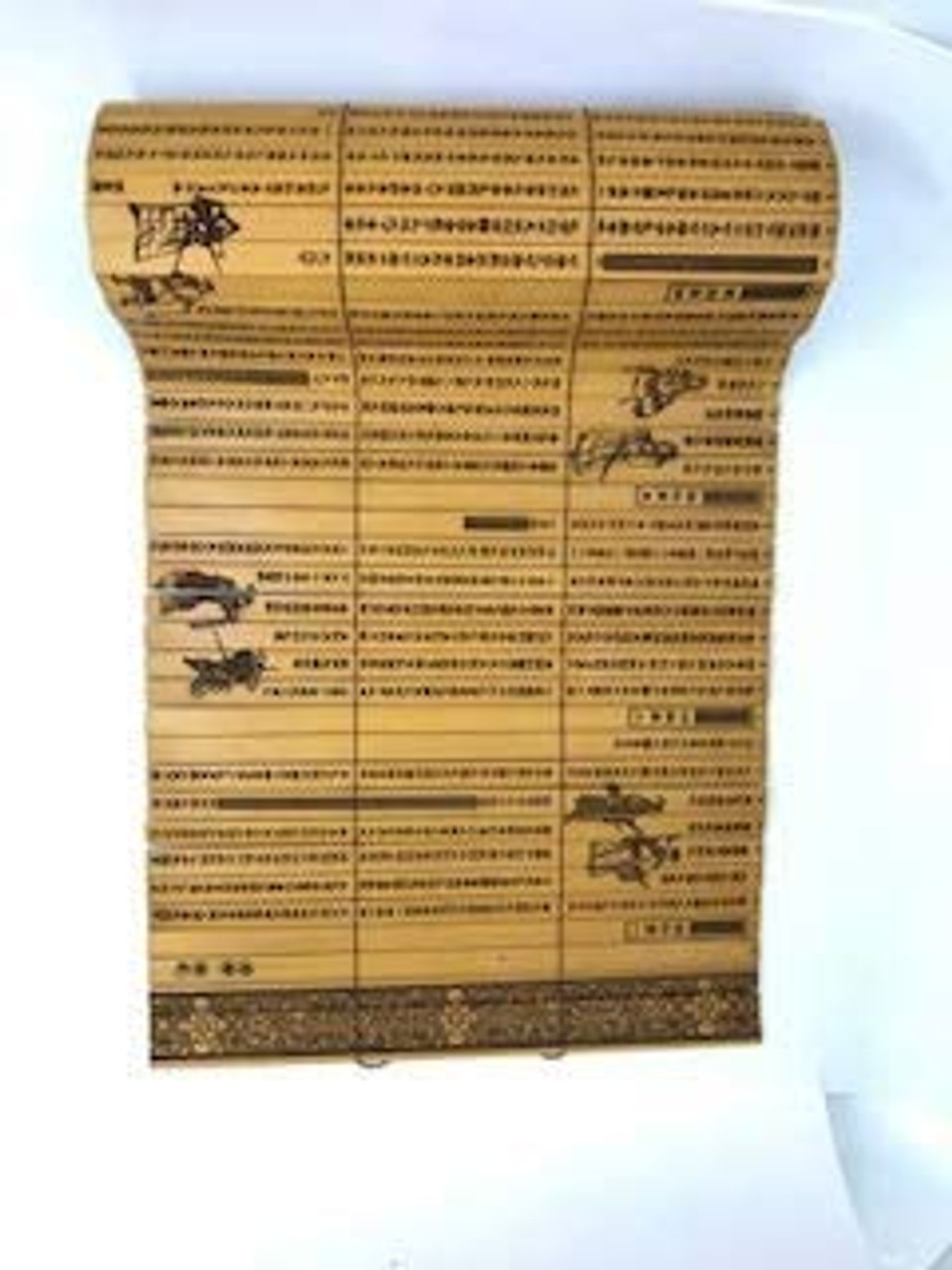Collectable Bamboo Scroll Carving In English Chinese On Double Sided Bamboo Scroll Size 55 0 X 9 0 The Art Of War Wxh4 Great Wall Bookstore Las Vegas