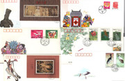 China Stamps - 1992, 1993, 1994 , 9 complete sets + 4 Sourvenir Sheet + 2 Chinese New Year w/US stamps. Total 18 First Day Covers - F-VF (90012)