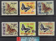 South Vietnam Stamps - 1968, Sc J15-20  Atlas Moth - Post Due Stamps - used (9V06F)