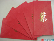 Chinese Red Envelope with Your Family Surname 百家姓紅包 "YE 葉" (gold embossing envelope size: 3.15" x 6.15" ) pack of 5 red envelopes (WXRF)