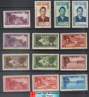 South Vietnam Stamps - 1951, Sc 1-13 Emperor Bao Dai - MNH, F-VF