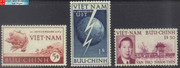 South Vietnam Stamps - 1952, Sc 17-9, Telecommunications Union, UPU, Birthday of Bao Dai - MNH, F-VF  (9V05V)