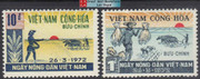 South Vietnam Stamps - 1972, Scott 415-6, Farmer's Day - MNH, F-VF (9V04B)