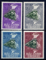 South Vietnam Stamps - 1959, Sc 116-9 Diesel Engine and Map of North and South Vietnam - MNH, F-VF  (9V0AG)