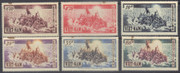 South Vietnam Stamps - 1955, Sc 30-5, Refugees on Raft - MNH (tone spots, see images)  (9V0AF)