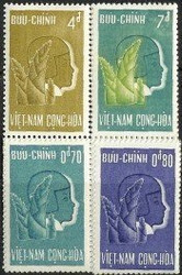 South Vietnam Stamps - 1961, Scott 154-7, Plant Child Protection Set, MVLH, F-VF  (9V0AV)