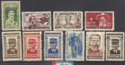 Vietnam Stamps - 1945-46, Sc 1L1,1L6,1L7,1L9,1L13, 1L15, 1L17, 1L19, 1L21, 1L41 Viet Minh Overprinted on Indochina Stamps  - NGAI, MINT, F-VF  (9N0AY)