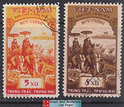 Vietnam Stamps - 1959, Sc 92-3, VN Code # 49, Trung sisters commemoration, CTO (9N0B4)