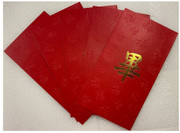 Chinese Red Envelope with Your Family Surname 百家姓紅包 "BI 畢" (gold embossing envelope size: 3.15" x 6.15" ) pack of 5 red envelopes （WJ05）