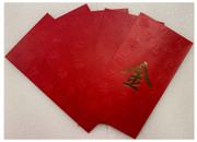 Chinese Red Envelope with Your Family Surname 百家姓紅包 "JIN 金" (gold embossing envelope size: 3.15" x 6.15" ) pack of 5 red envelopes （WJ06）