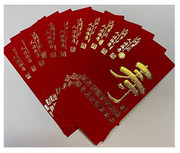 Chinese Red Envelope for Happy Birthday (gold embossing size: 3.5" x 6.5" W Chinese character"Longevity" ) pack #0E w/10 envelopes (WJ0E)