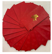 Chinese Red Envelope with Your Family Surname 百家姓紅包 "WU 吳" (gold embossing envelope size: 3.15" x 6.15" ) pack of 20 red envelopes (WXWW)
