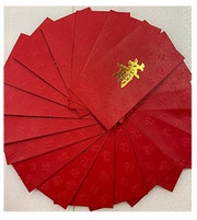 Chinese Red Envelope with Your Family Surname 百家姓紅包 "Xiao 蕭" (gold embossing envelope size: 3.15" x 6.15" ) pack of 20 red envelopes (WXXN)