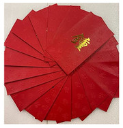 Chinese Red Envelope with Your Family Surname 百家姓紅包 "ZHONG 鍾" (gold embossing envelope size: 3.15" x 6.15" ) pack of 20 red envelopes (WXXU)