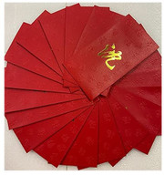 Chinese Red Envelope with Your Family Surname 百家姓紅包 "SHEN 沈" (gold embossing envelope size: 3.15" x 6.15" ) pack of 20 red envelopes (WXY2)