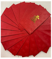 Chinese Red Envelope with Your Family Surname 百家姓紅包 "LU 盧" (gold embossing envelope size: 3.15" x 6.15" ) pack of 20 red envelopes (WXY3)