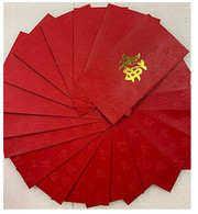Chinese Red Envelope with Your Family Surname 百家姓紅包 "MEI 梅" (gold embossing envelope size: 3.15" x 6.15" ) pack of 20 red envelopes (WXYE)