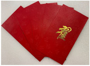 Chinese Red Envelope with Your Family Surname 百家姓紅包 "ZHAI 翟" (gold embossing envelope size: 3.15" x 6.15" ) pack of 5 red envelopes (WXYP)