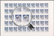 China Stamps - 1995-2 , Scott 2552-53 Rime in Jilin - Full sheet of 50 complete sets  -  MNH, F-VF - (9255G)
