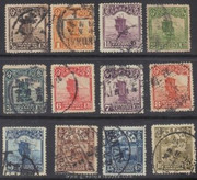 China Stamps - 1923 , Sc 248-52, 255-61, Type of 1913-19 Issues Re-engraved, Used - (9C021)
