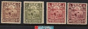 China Stamps - 1913 , Sc 212, 213, 214, 215 Reaping Rice (London Printing) - MLH, F-VF - (9C0F6)