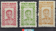 Vietnam Stamps - 1946, Sc 1L57-9 Viet Minh Issue - Ho Chi Minh, NGAI, F-VF  (9N03F)  - (9N03F)