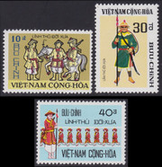 South Vietnam Stamps - 1972 , Scott 433-5 Historic Frontier Guards - MNH, F-VF - (9V061)