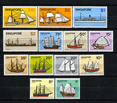 Singapore Stamps - 1980, Sc 336-48 Ships Definitives - MNH, F-VF (9A00J)