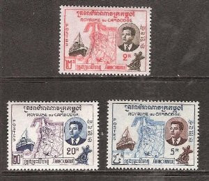 Cambodia Stamps - 1960 , Sc 76-8 Openning of Seaport - MNH, F-VF - (9A025)