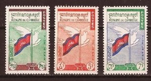 Cambodia Stamps - 1960 , Sc 88-90 Flag & Dove - MNH, F-VF - (9A027)