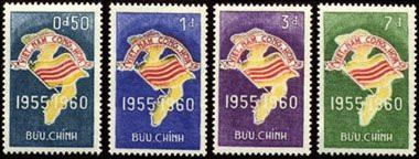 South Vietnam Stamps - 1960 , Sc 146-9 Map and Flag of Vietnam, MNH, F-VF (9V02J)