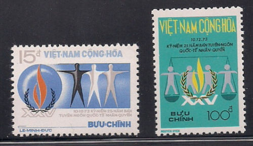 South Vietnam Stamps - 1973, Scott 462-3, Human Rights, MNH, F-VF (9V07X)