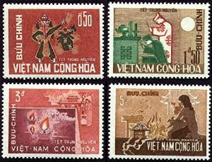 South Vietnam Stamps - 1966 , Sc 283-6 Wandering Souls Festival - MNH, F-VF (9V08G)