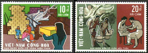 South Vietnam Stamps - 1970 , Sc 368-9, Mau Than Disaster - MNH, F-VF (9V08M)
