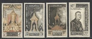 Laos Stamps - 1961 , Scott 66-9, King's funeral, MNH, F-VF - (9A044)