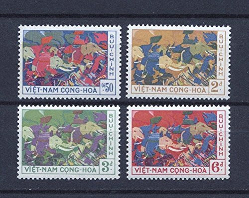 South Vietnam Stamps - 1959 , Sc 108-11 Trung Sisters on Elephants - MLH, F-VF (9V091)